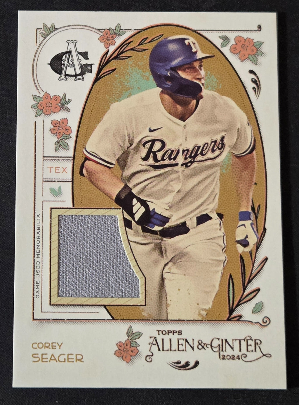 2024 Allen & Ginter Corey Seager AGR-CS game-used relic front