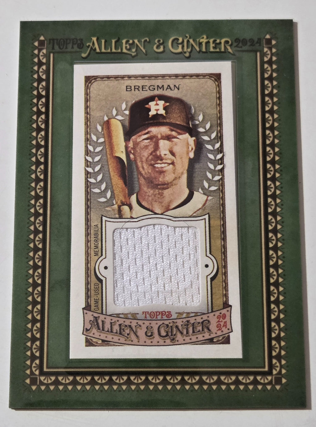 2024 Allen & Ginter Alex Bregman MFR-AB Framed Mini Game-Used Relic front