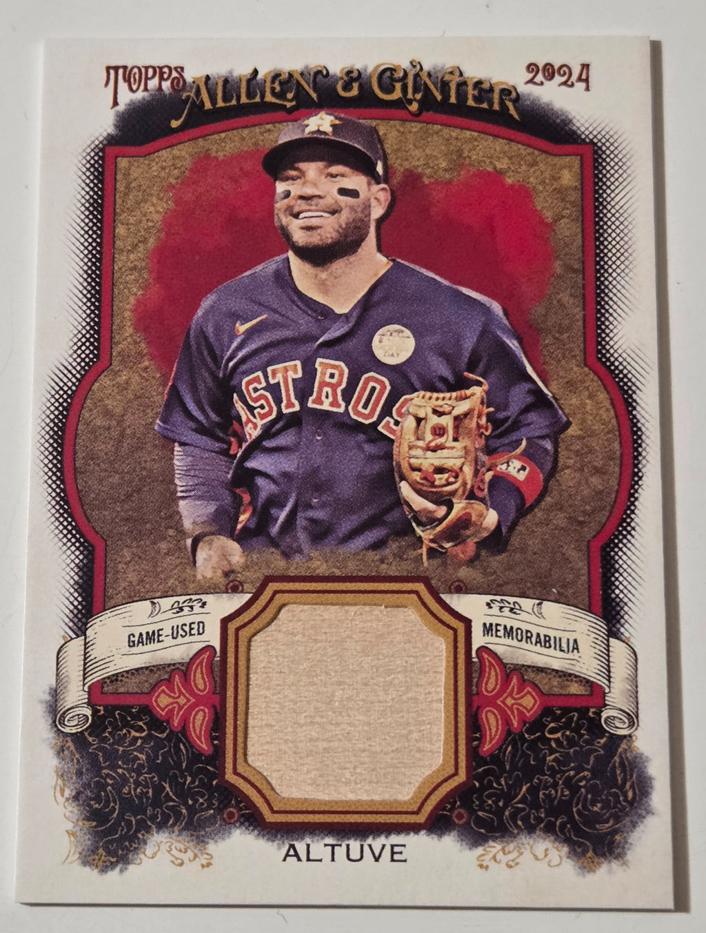 2024 Allen & Ginter Jose Altuve AGR-JAL Game-Used Bat Relic front