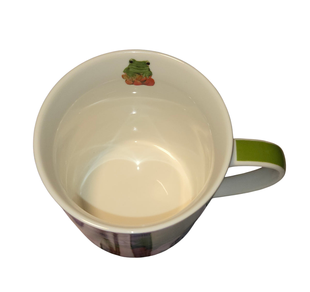 PPD Desert Frog mug interior with small frog design and green handle accent