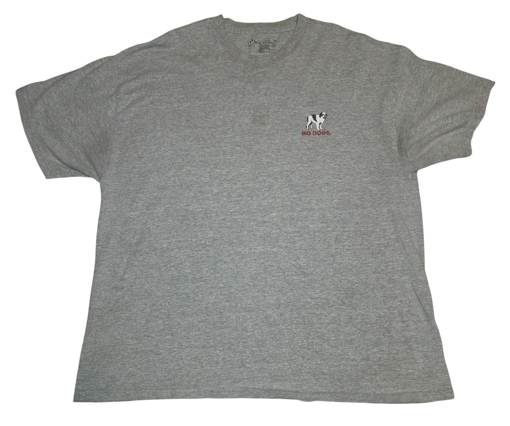 Big Dogs gray XL T-shirt front with small dog logo