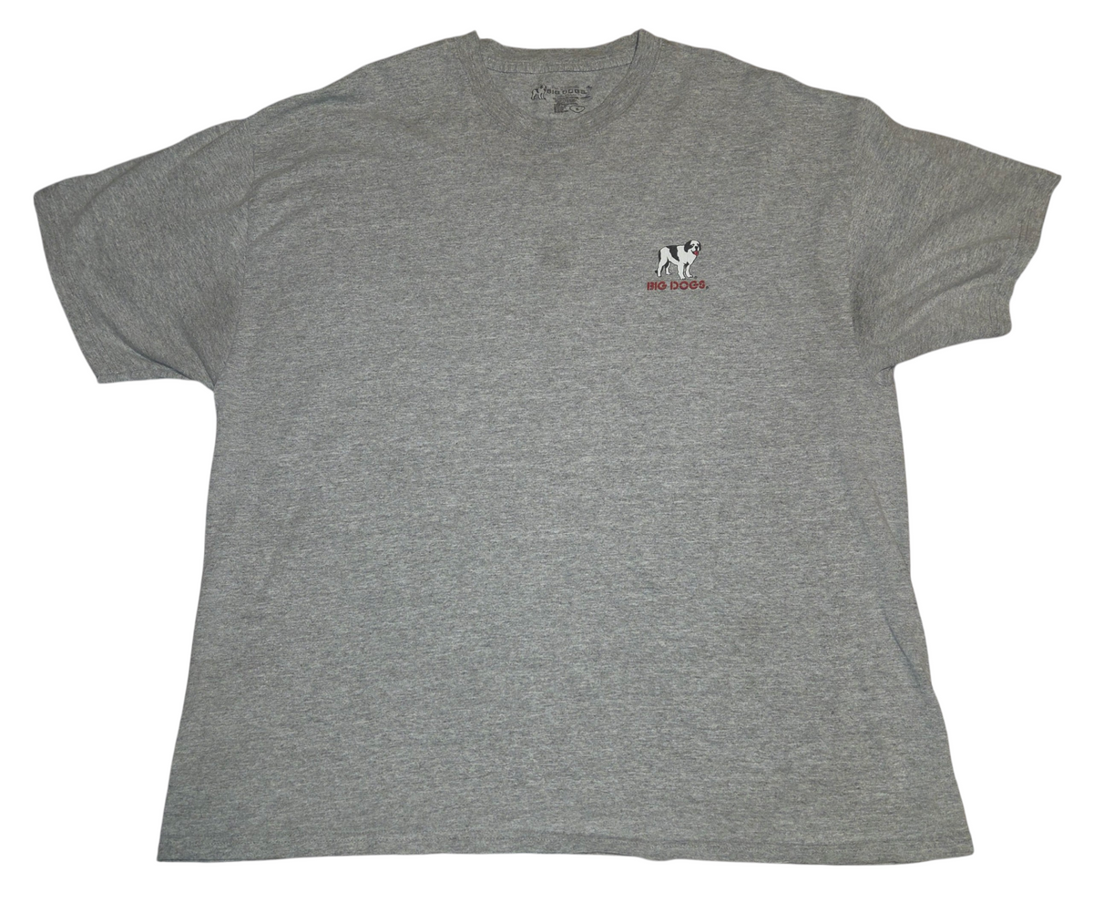 Big Dogs gray XL T-shirt front with small dog logo