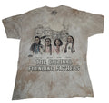 The Mountain Original Founding Fathers tie-dye T-shirt front with Native American leaders and Mount Rushmore