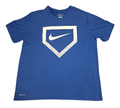 Nike Dri-FIT blue home plate Swoosh graphic T-shirt front