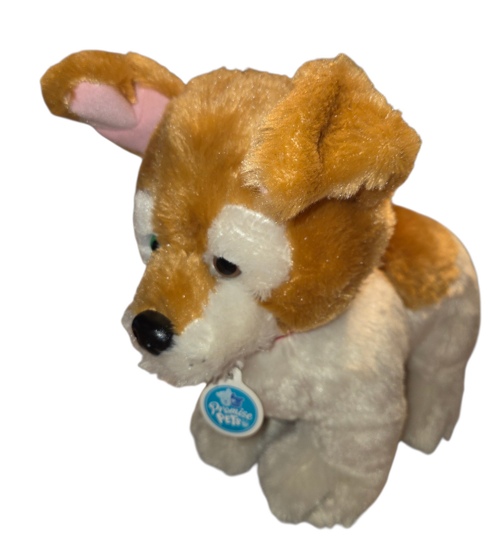 Build-A-Bear terrier dog plush face and Promise Pets collar tag