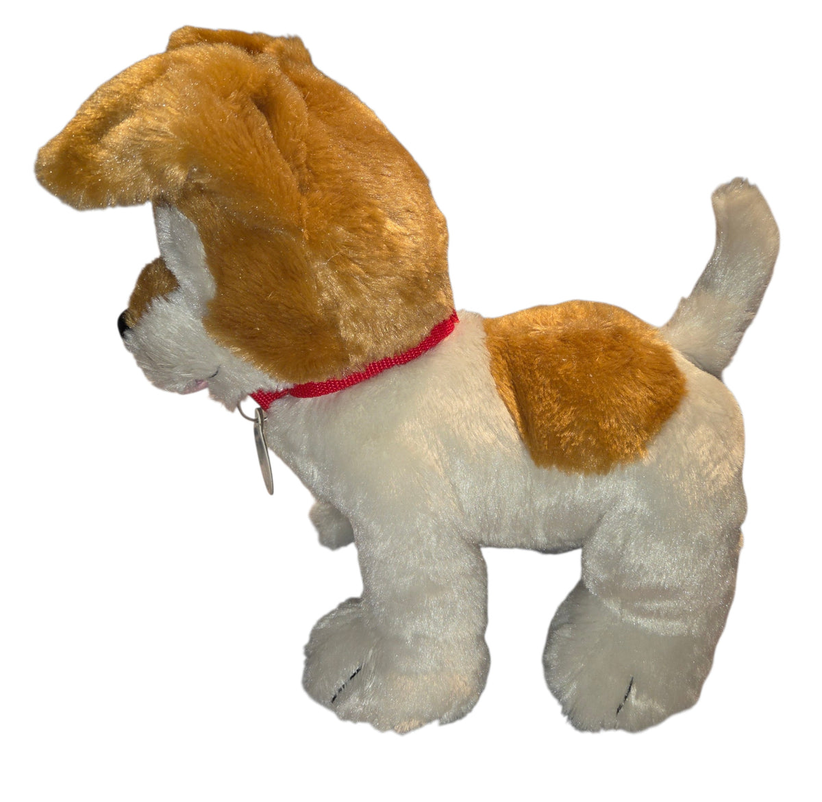 Build-A-Bear brown and white terrier plush left side