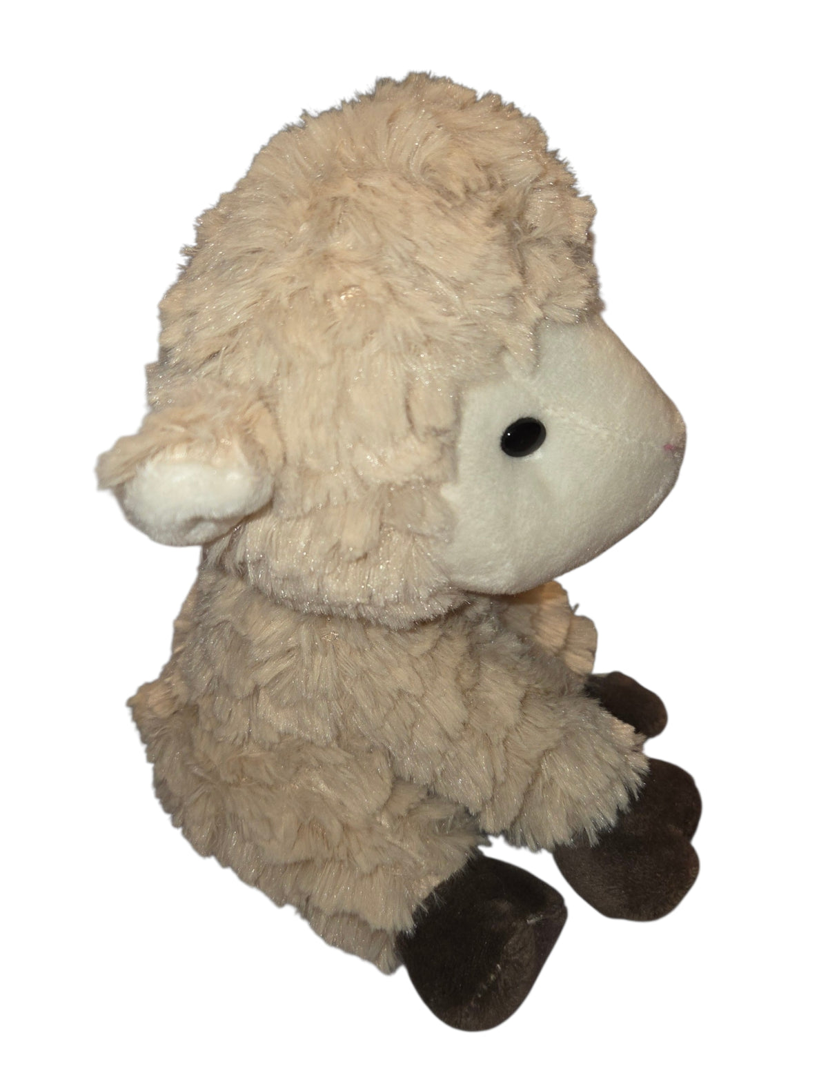 Ganz lamb plush side view showing brown hooves