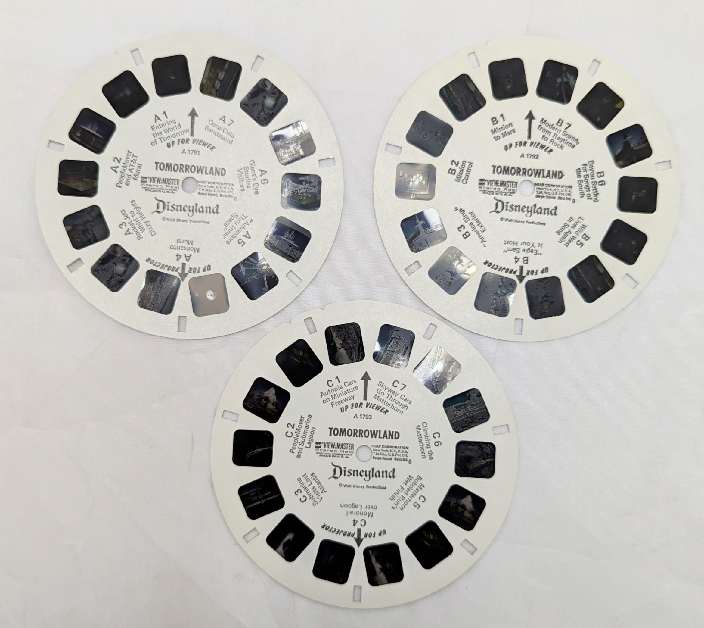 Vintage View-Master The Wonderful World Of Disneyland Tomorrowland 3 Reel Pack image 3