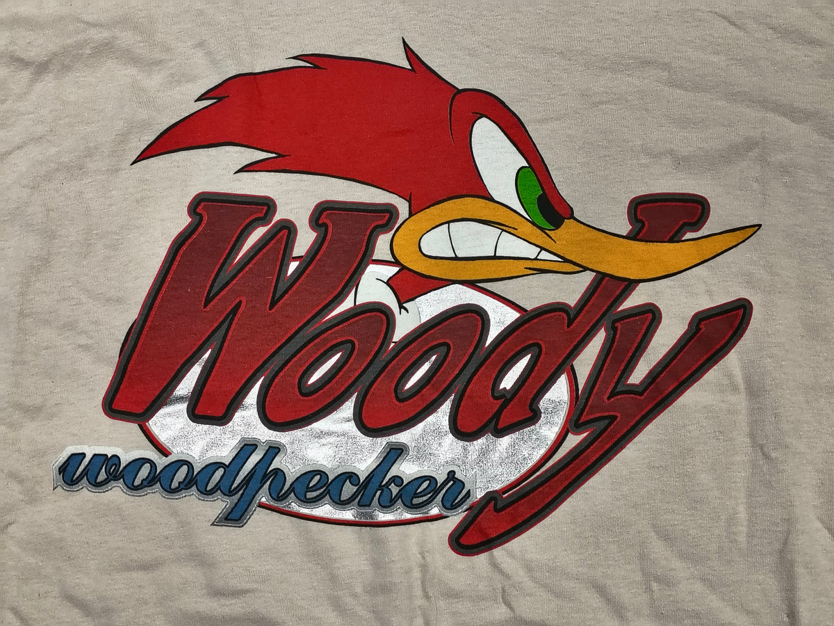 1997 Grafix Walter Lantz Woody Woodpecker Mischievous Tan Large T-Shirt image 3