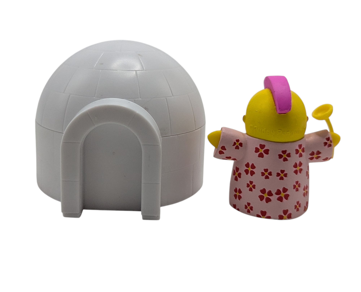 PMI Pudgy Penguins Yellow With Pink Mohawk W Igloo Collectible Figure 2inch image 2