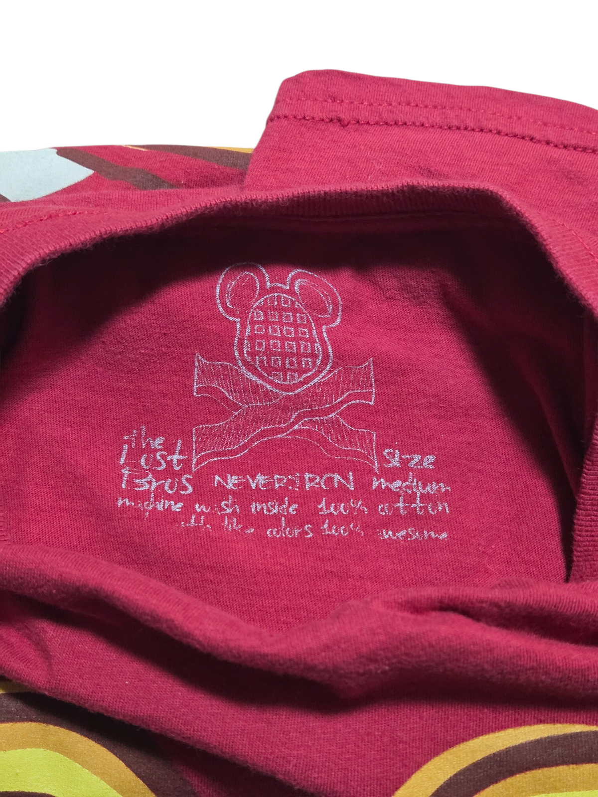 The Lost Bros Mickey Mouse Christmas Waffle Wreath Candy Cane Red T-Shirt Medium image 3
