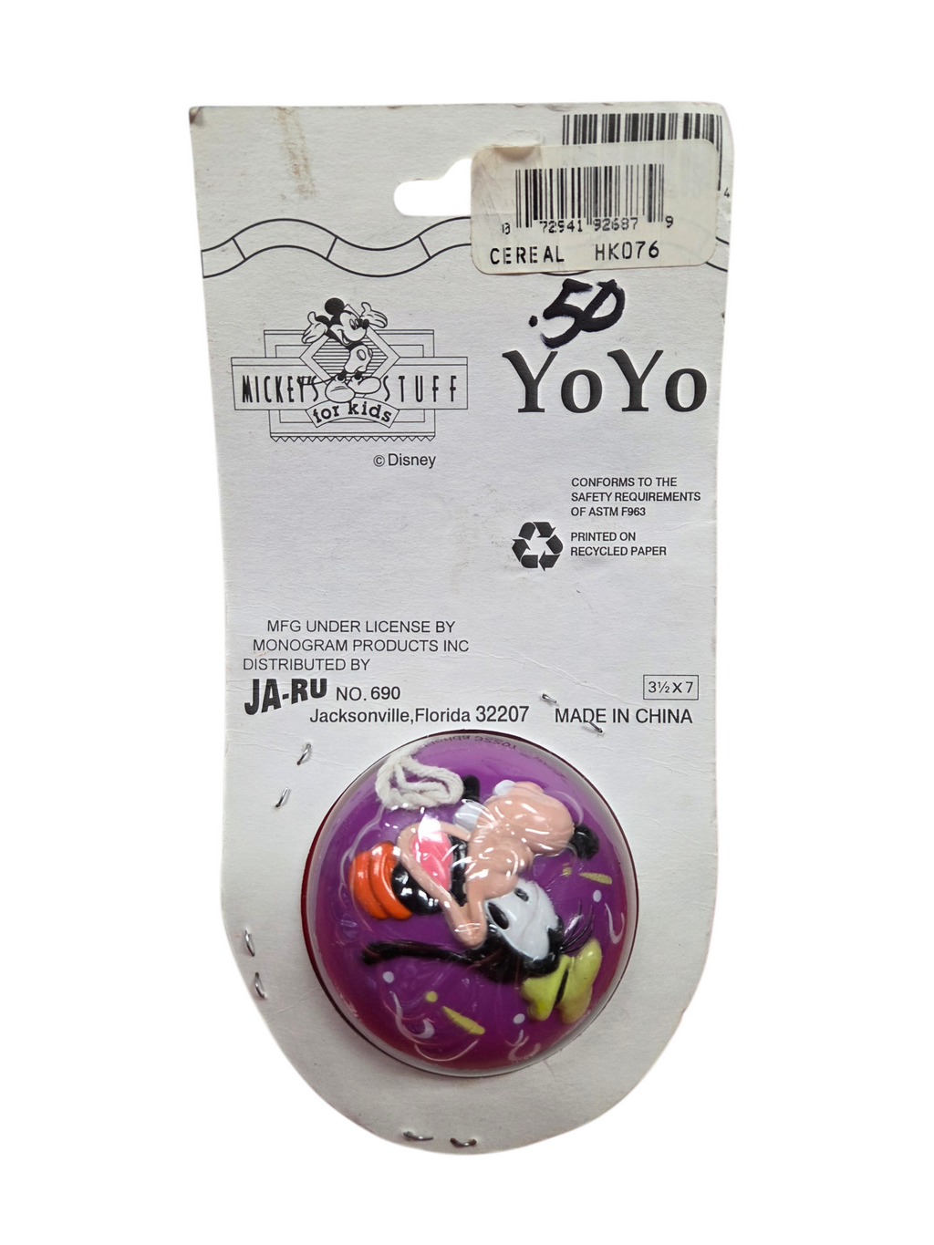 1990s Ja-Ru Disney Mickeys Stuff For Kids Goofy Yo-Yo YoYo #690 image 2