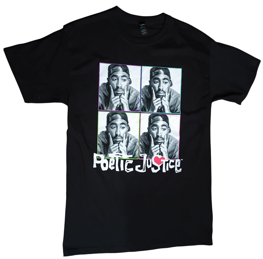 M & O Gold Tupac Poetic Justice Hip Hop Graphic Tee Black Medium T-Shirt