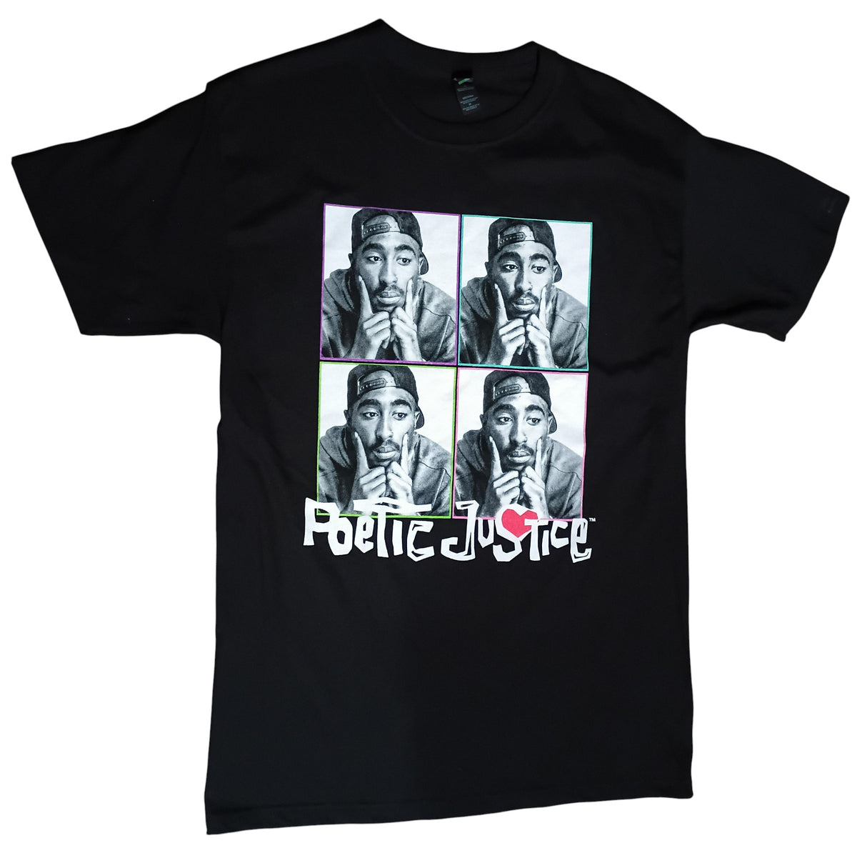 M & O Gold Tupac Poetic Justice Hip Hop Graphic Tee Black Medium T-Shirt