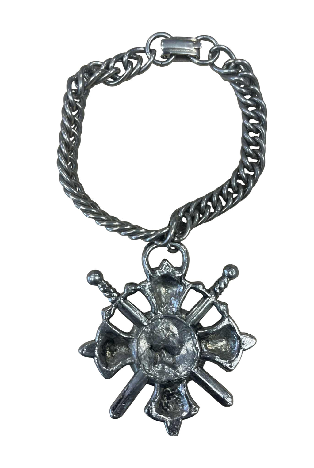Miriam Haskell Midieval Armour Arms Royal Shield Silver Tone Bracelet - DT image 2