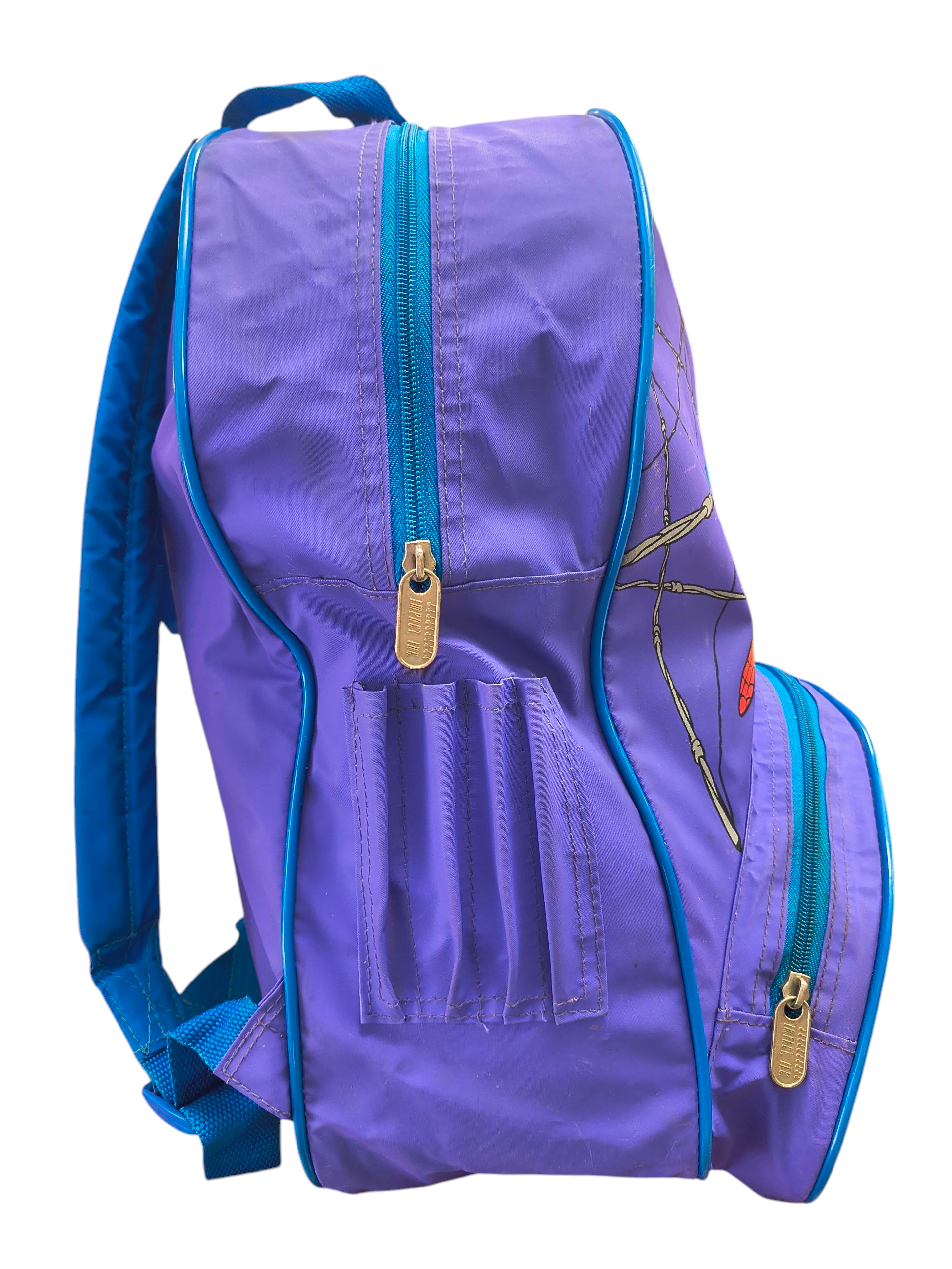 1996 Impact Marvel Comics Spider-Man Animated Series Blue/Purple Kids Backpack image 4