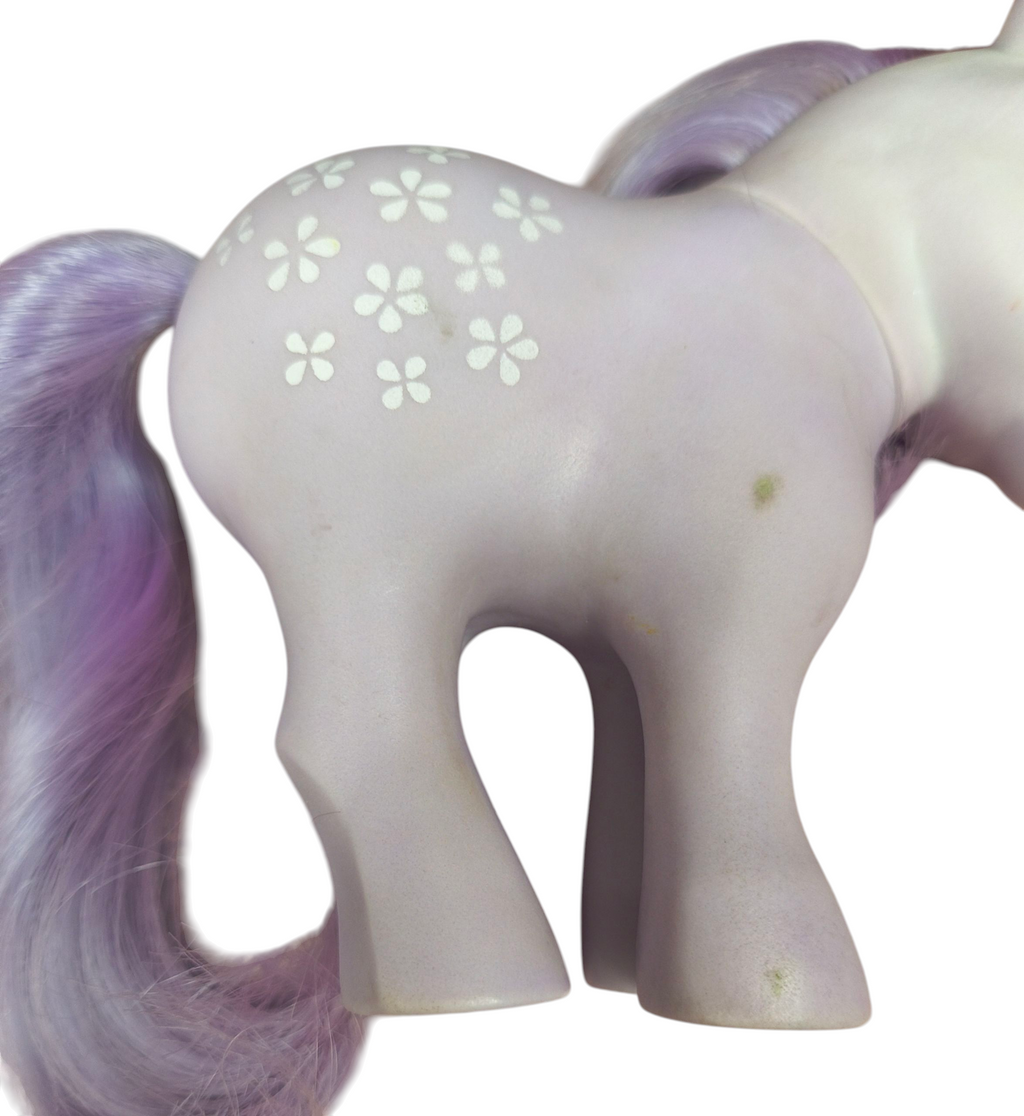 1982 Hasbro My Little Pony MLP G1 Earth Ponies Blossom Lavender White Flowers image 3