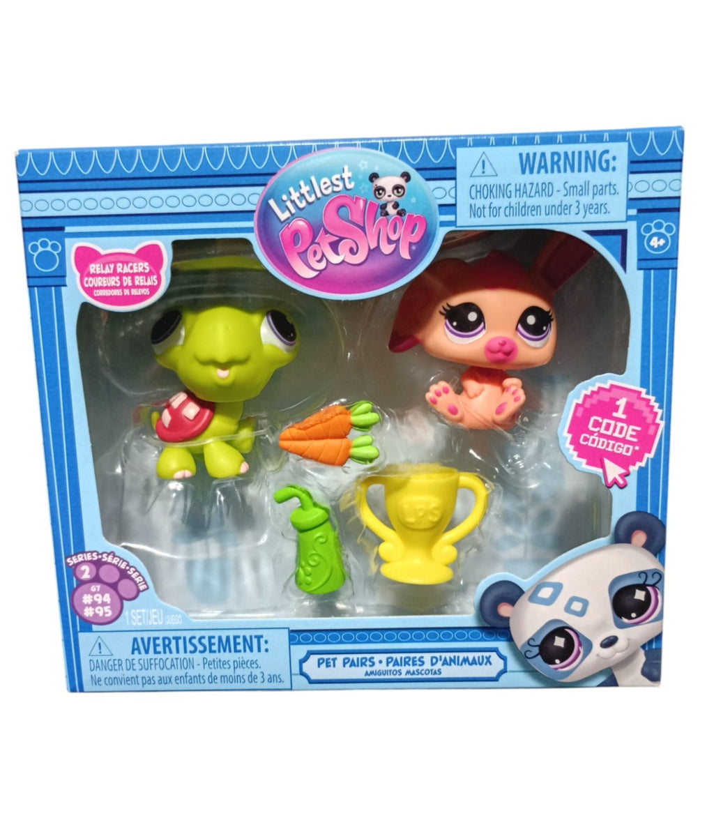 Littlest Pet Shop LPS Pet Pairs Relay Racers #94 Turtle & #95 Bunny LPS 2 Pack