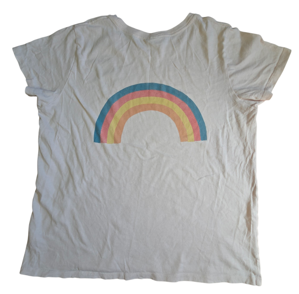 Junk Food Disney Mickey Mouse Rainbow Double Sided White Womens Large T-Shirt image 2