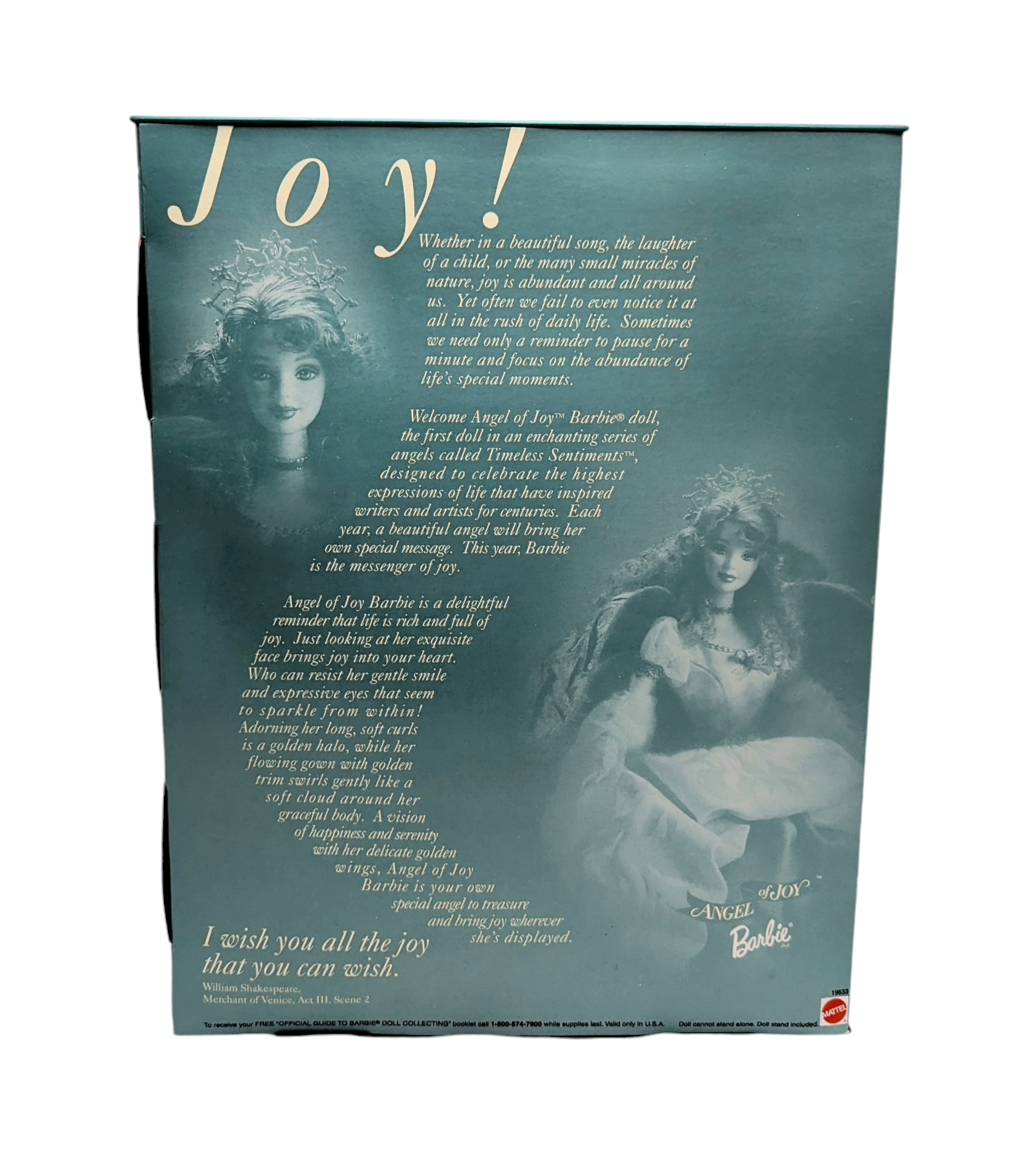 1998 Mattel Barbie Collector Edition Angel Of Joy Doll 19633 image 2