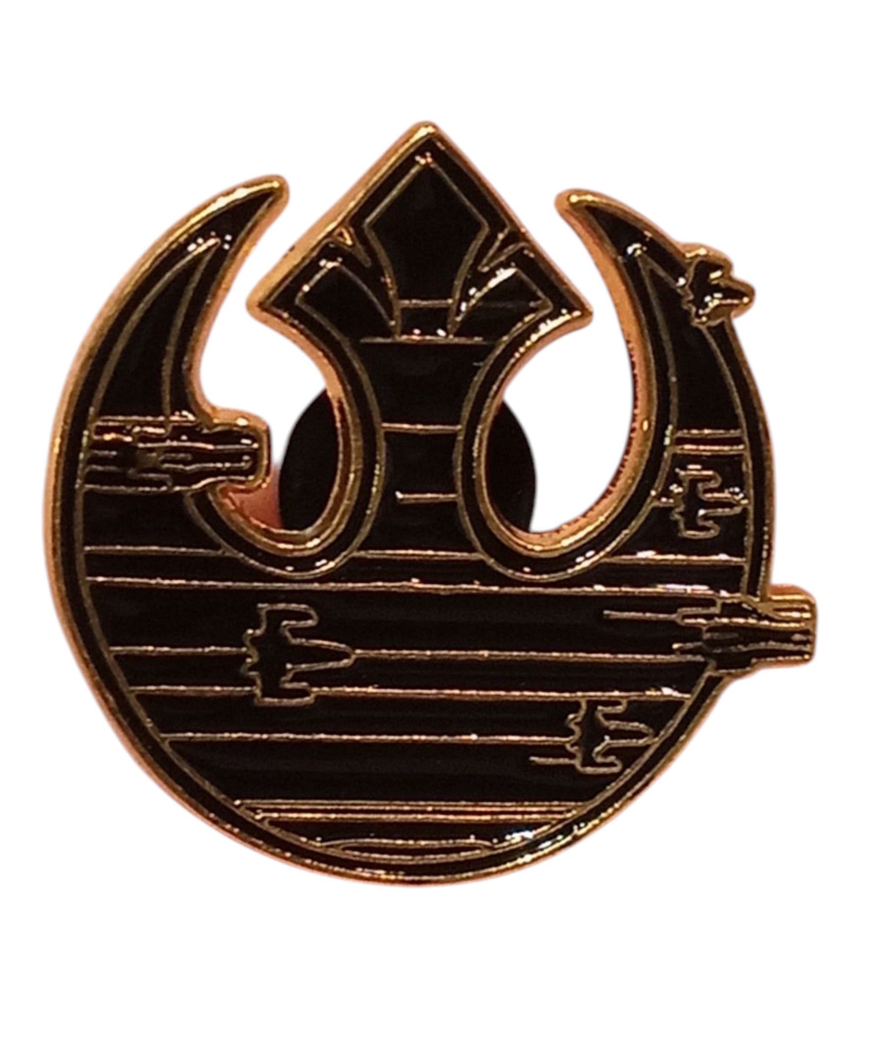 Star Wars Last Jedi Gold Tone Rebel Fleet Logo Enamel Pin