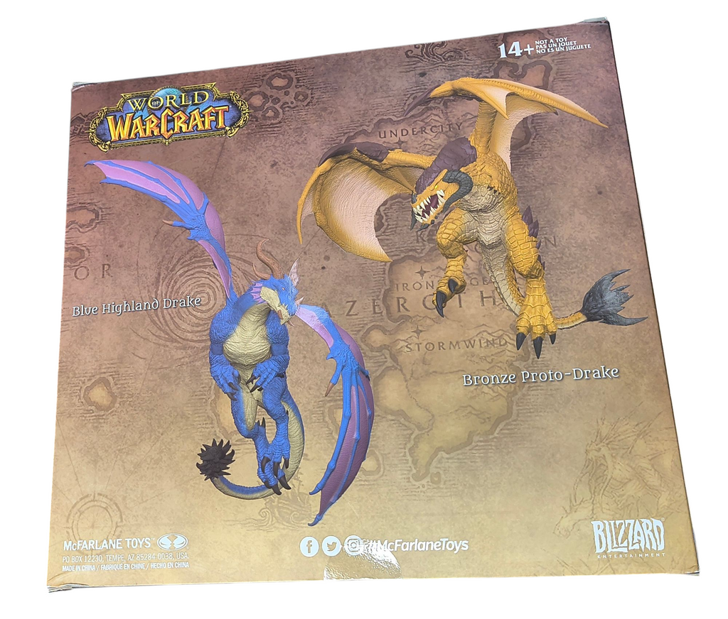 McFarlane World of Warcraft Bronze Proto-Drake & Blue Highland Drake Figure Set image 2