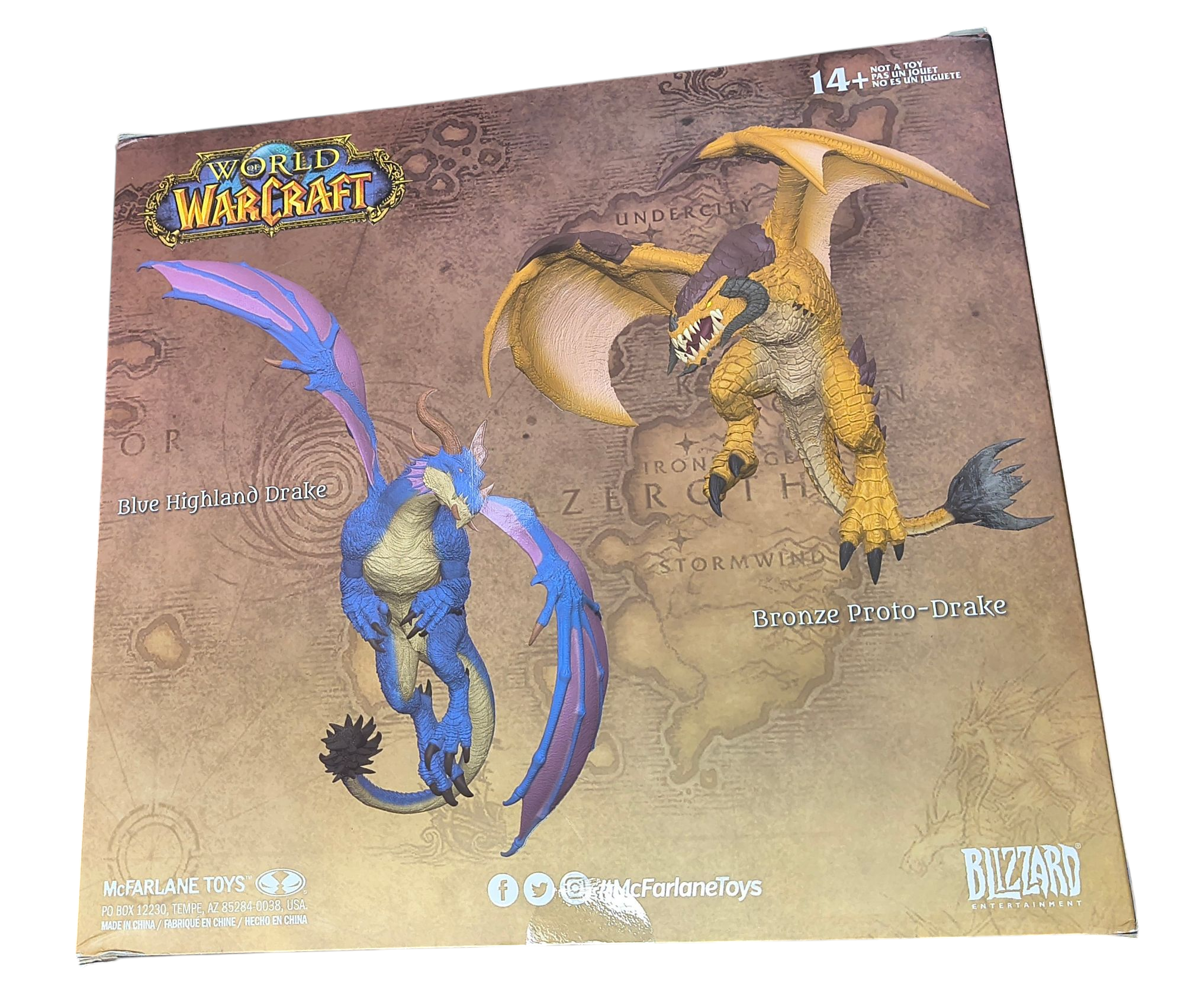 McFarlane World of Warcraft Bronze Proto-Drake & Blue Highland Drake Figure Set image 2
