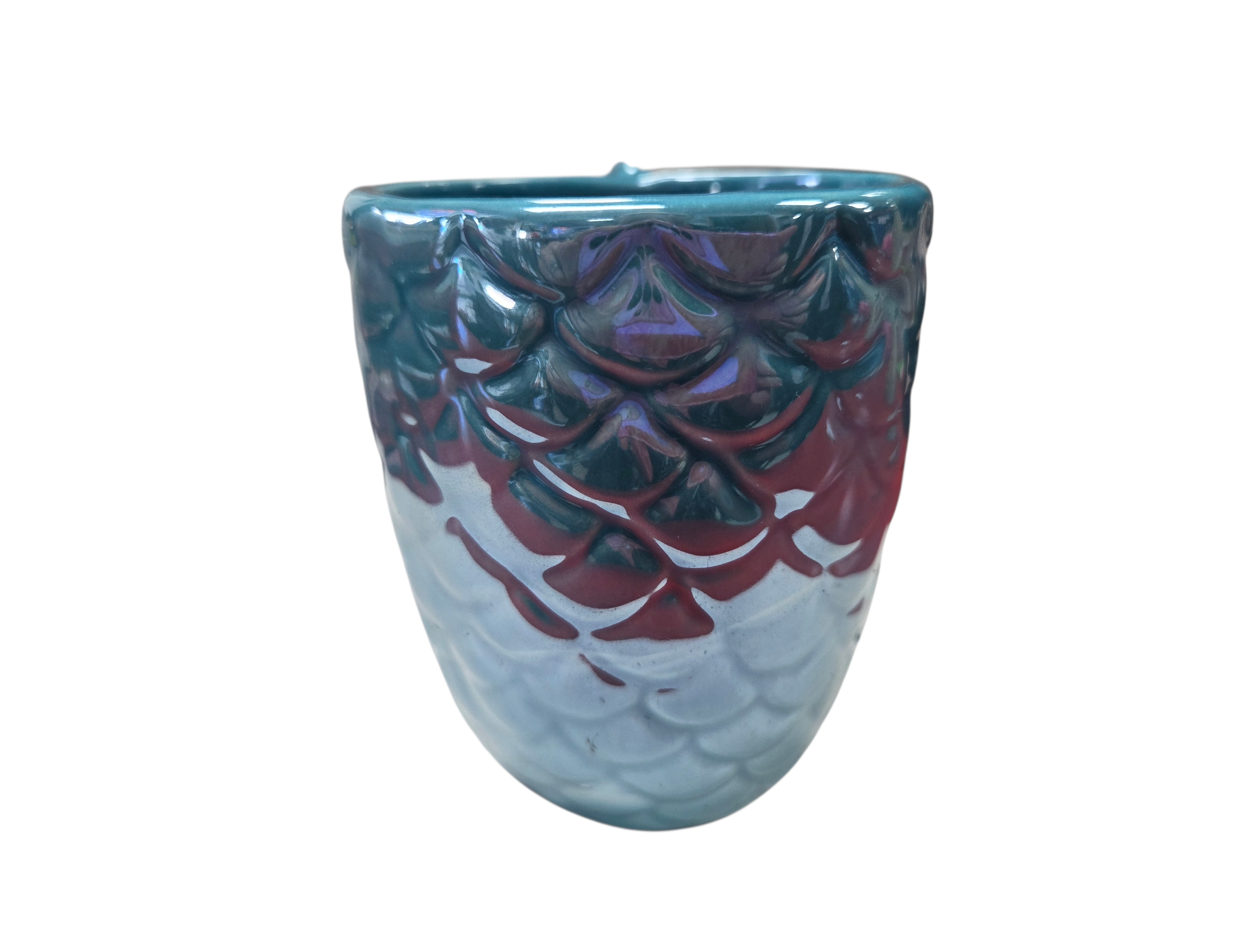 Iridescent Mermaid Tail Mug Ceramic Coffee Cup Embossed Scales image 3