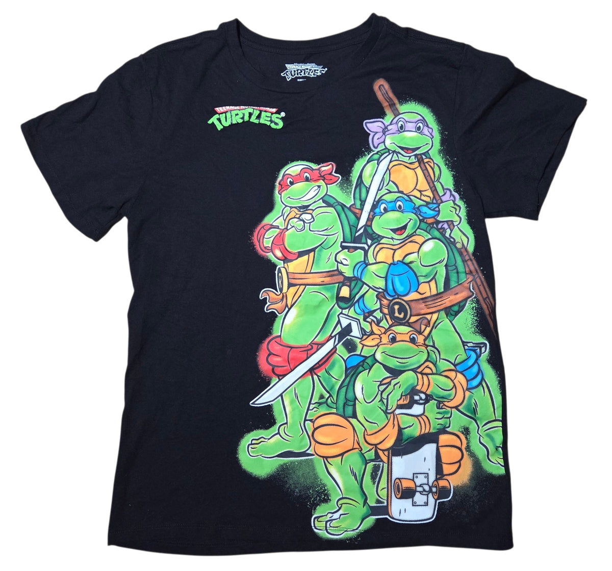 Nickelodeon TMNT Teenage Mutant Ninja Turtles Group Graffiti T-Shirt Medium