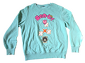 Nintendo Kirby's Adventure Kanji 8 Bit Kirby Seafoam Sweatshirt Size XL