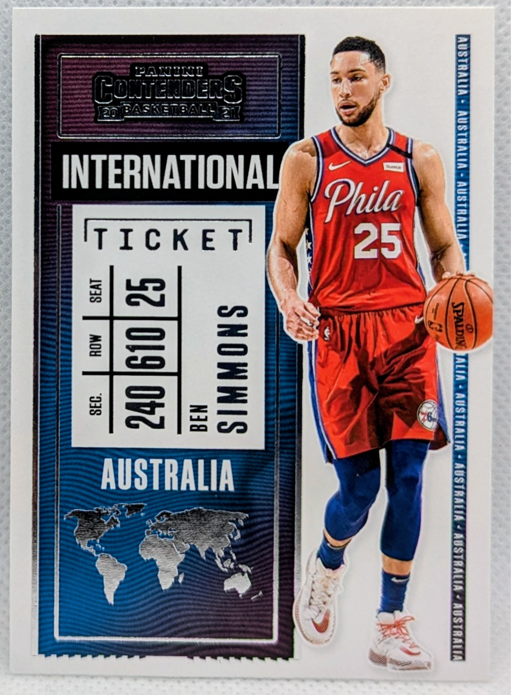 2020-21 Panini Contenders International Ticket Australia Ben Simmons #5