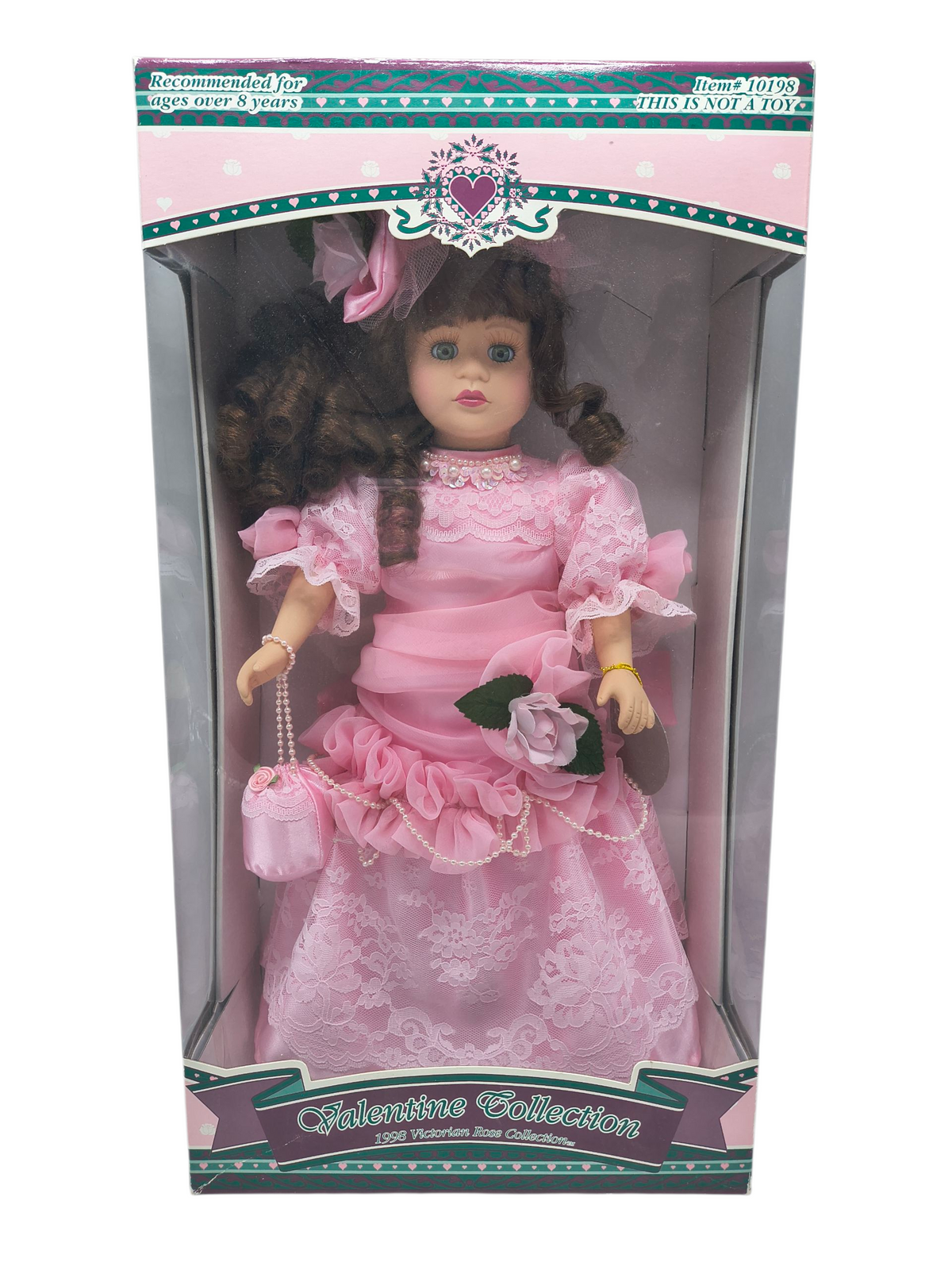 1998 Brass Key Melissa Jane Victorian Rose Valentine Edition Pink Dress 16" Doll