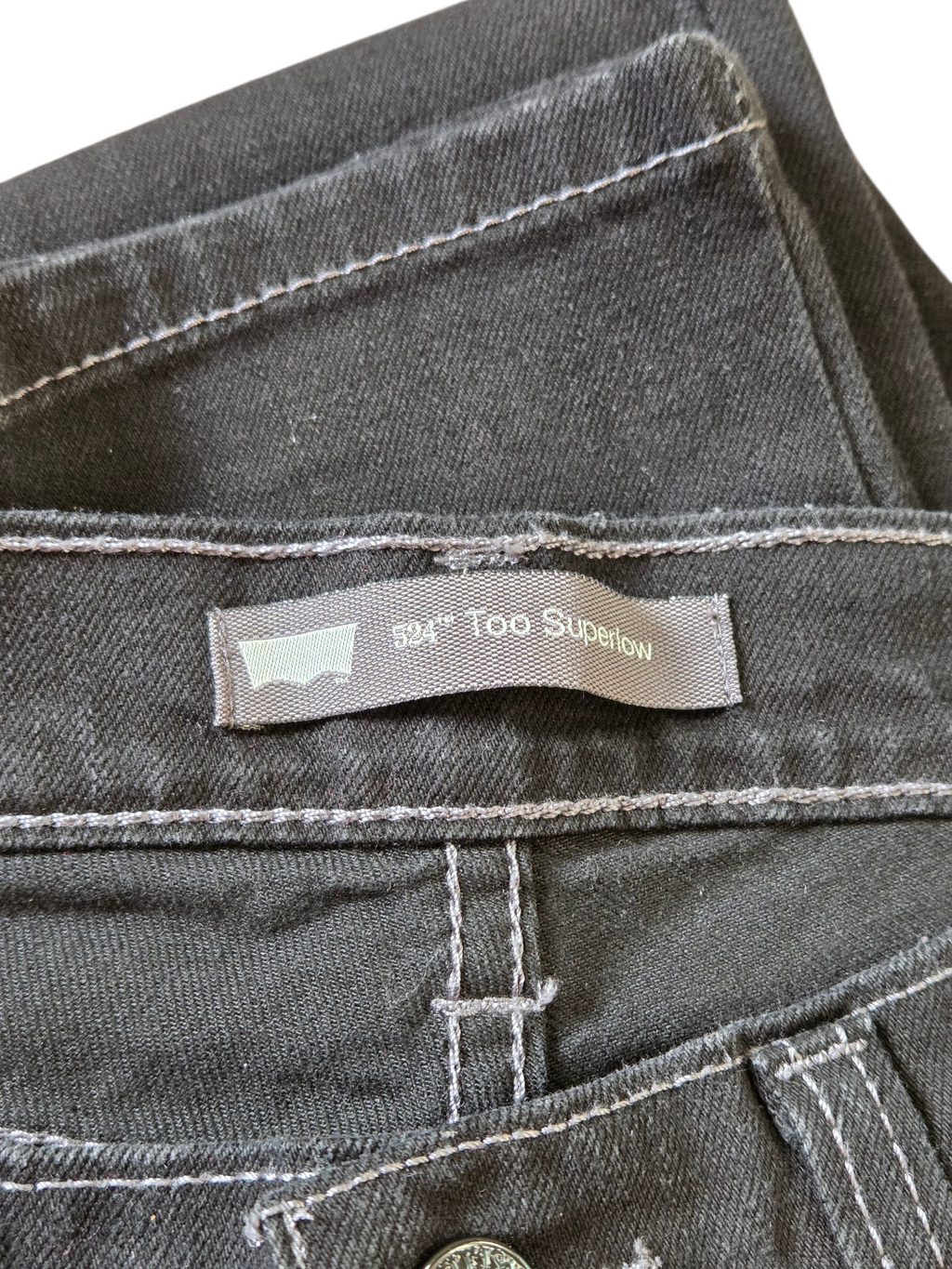 Levi Strauss & Co 524 Too Superlow Black Jeans Size 7M Womens image 3
