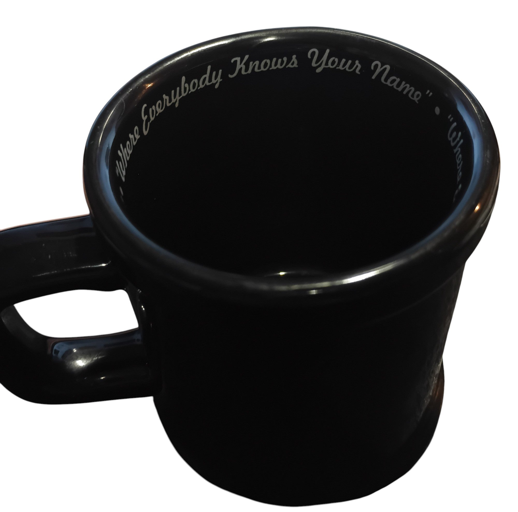 2008 CBS Studios Cheers Boston Coffee Mug Where Everyone Knows Your Name Black image 5