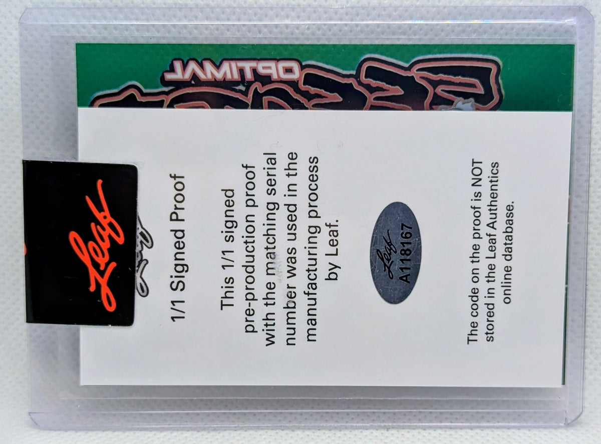 2022-23 Leaf Proof Optichrome Optimal Effort Green 1/1 Kendall Brown Rookie Auto image 2