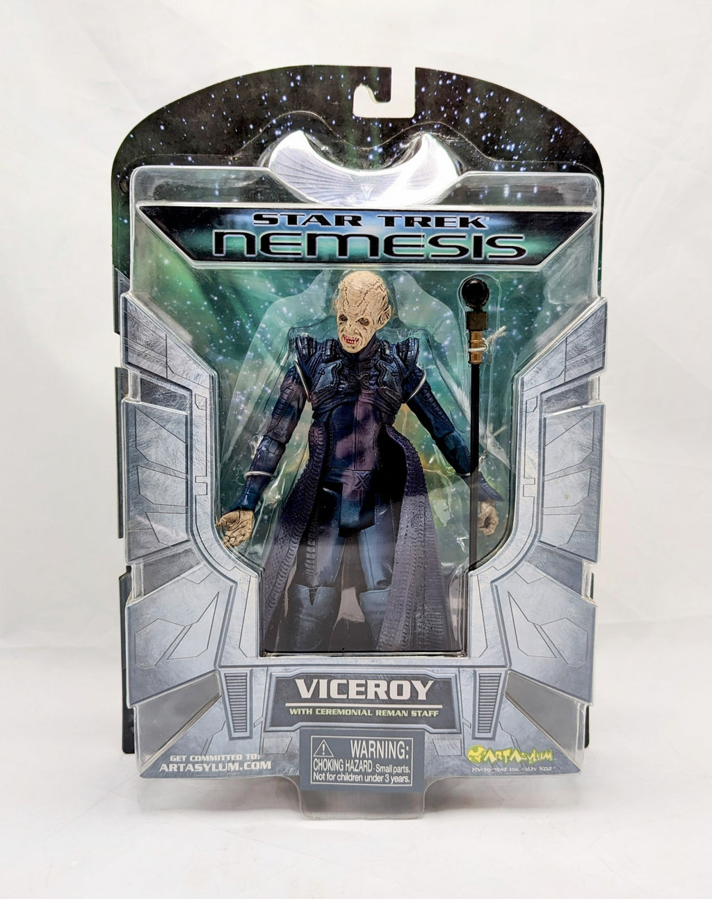 2002 Art Asylum Star Trek Nemesis Viceroy With Ceremonial Reman Staff