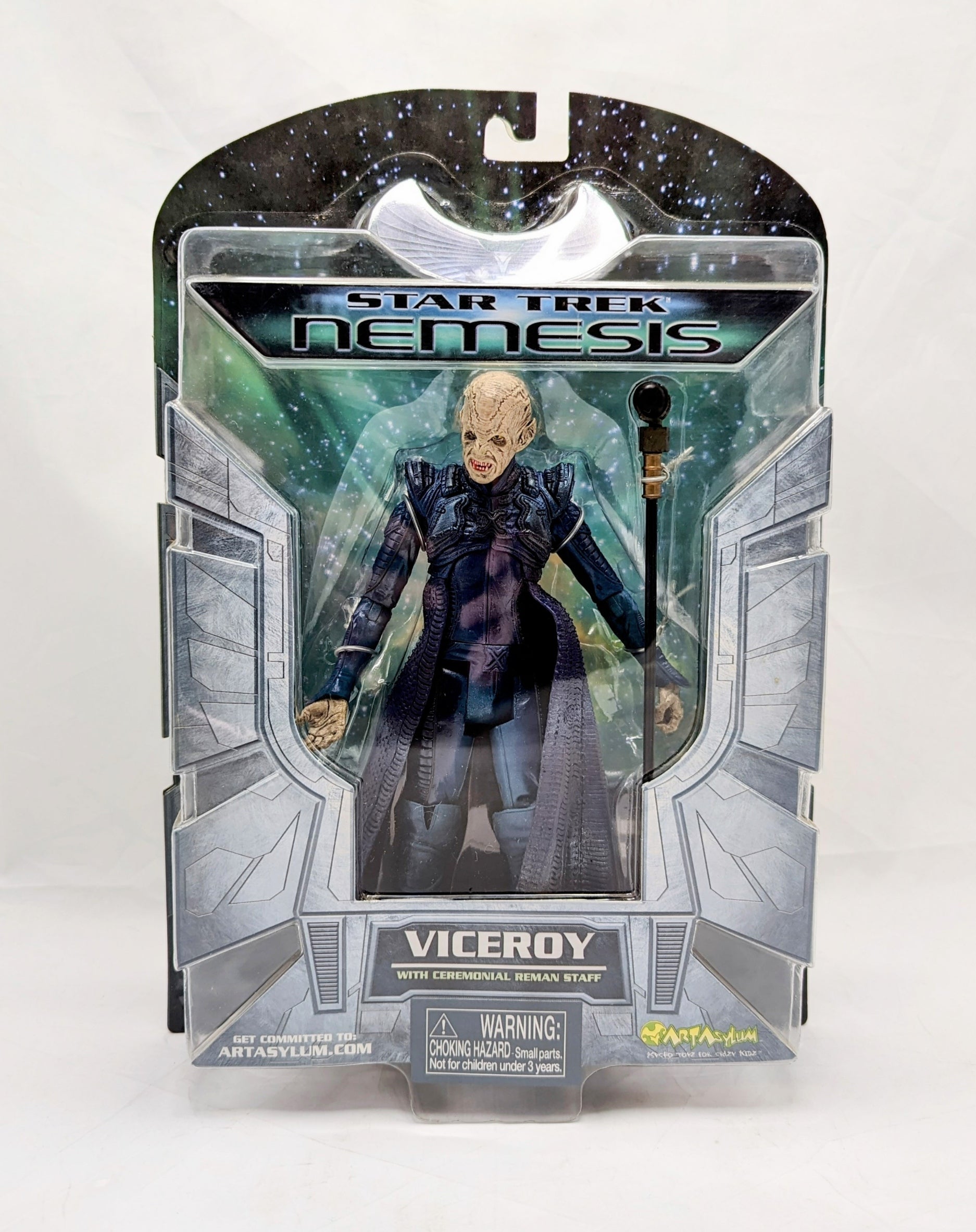 2002 Art Asylum Star Trek Nemesis Viceroy With Ceremonial Reman Staff