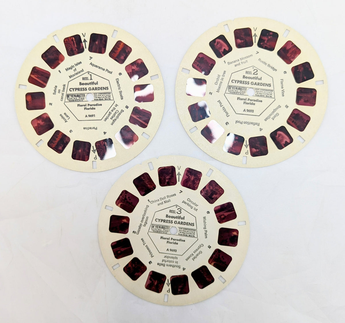 1971 View-Master Cypress Gardens Floral Paradise 3 Reel Pack image 3