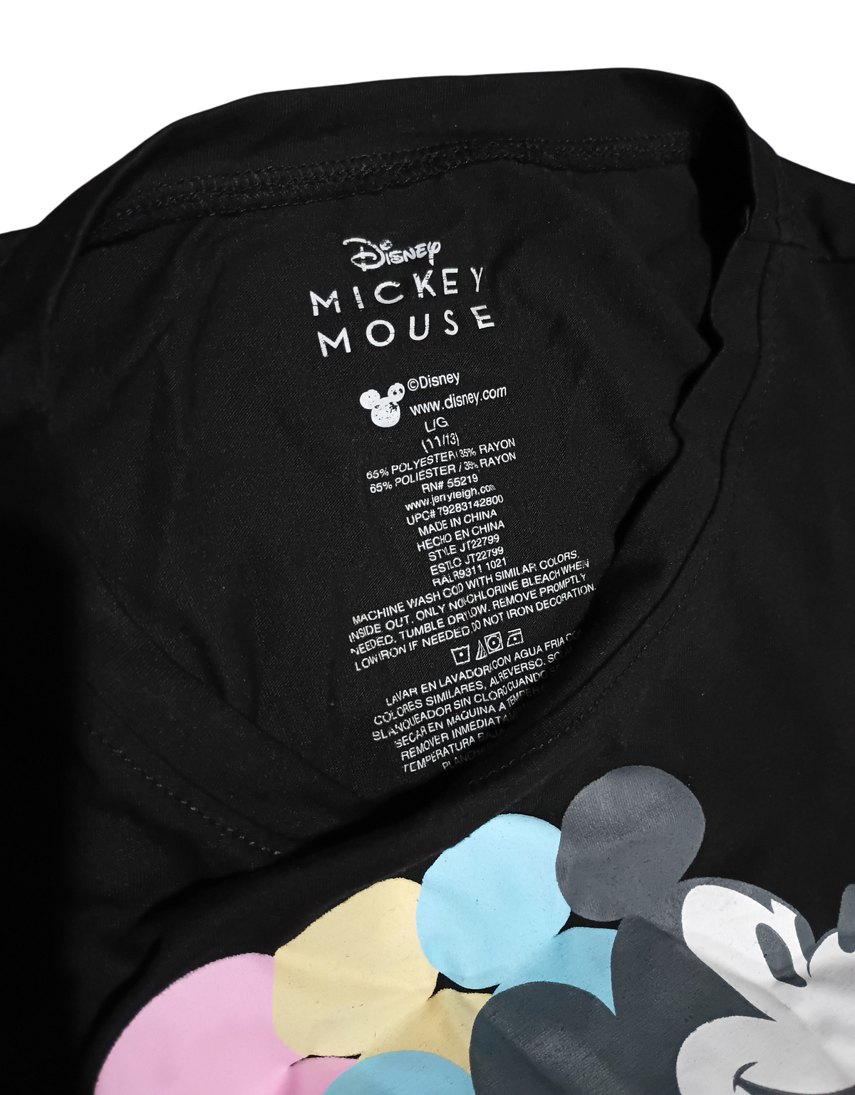 Disney Mickey Mouse Pastel Repeat Lightweight Jersey Knit T Shirt Large 11/13 image 3