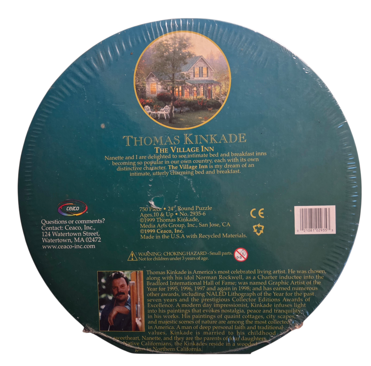 Ceaco Thomas Kinkade The Village Inn Painter Of Light 750 pc 24" Round Puzzle image 2