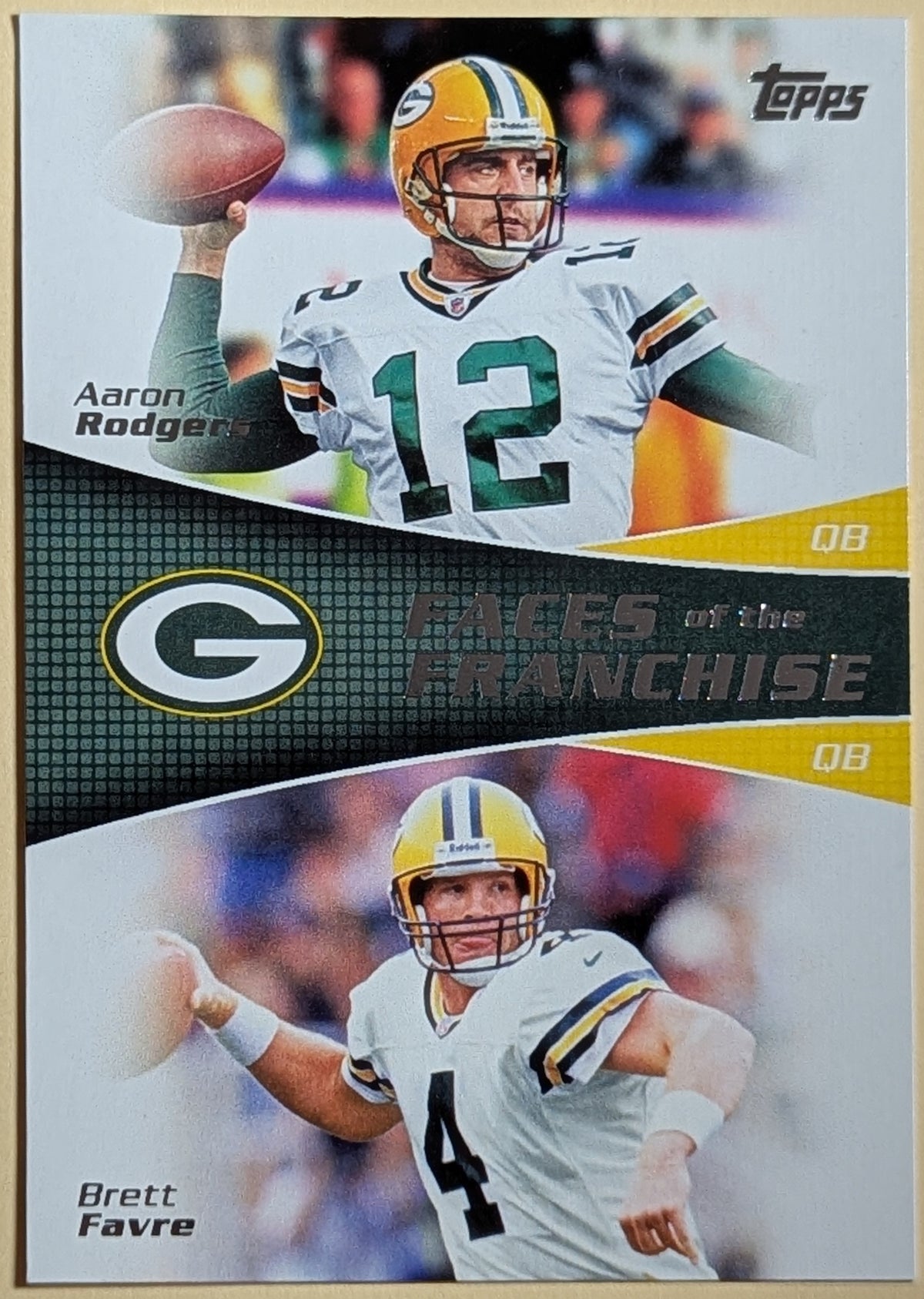 2011 Topps #FF-RF Aaron Rodgers / Brett Favre Packers Faces of the Franchise