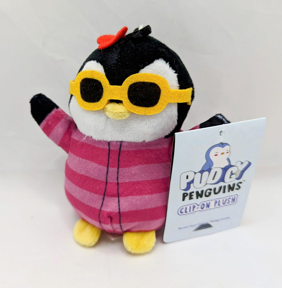 P.M.I. Pudgy Penguins Floral Frida Clip-On Plush Bag Clip
