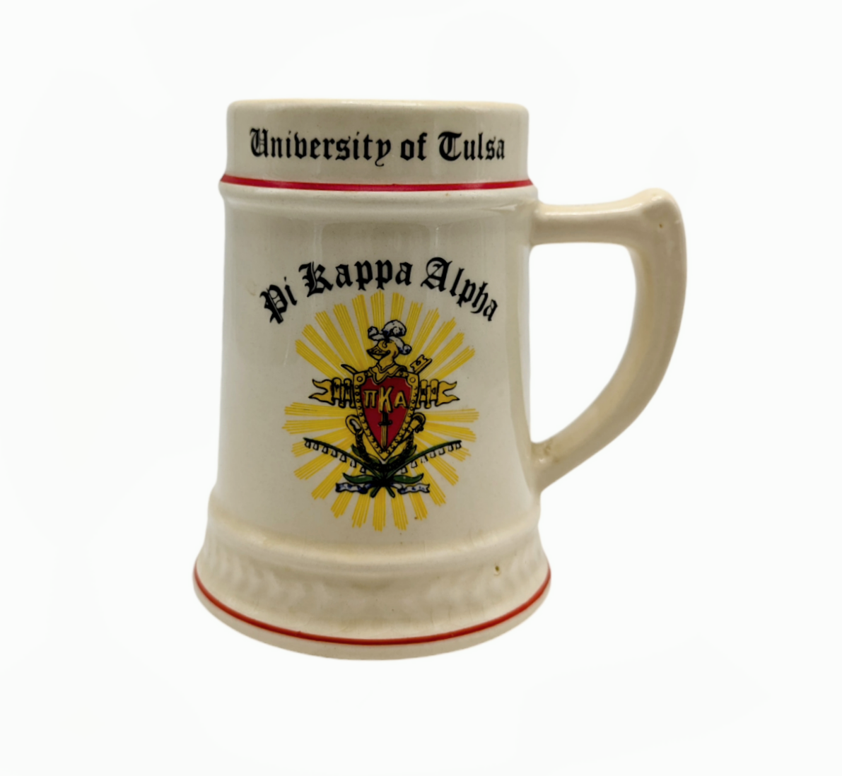Vintage University Of Tulsa Bookstore Giftshop Pi Kappa Alpha Fraternity Stein