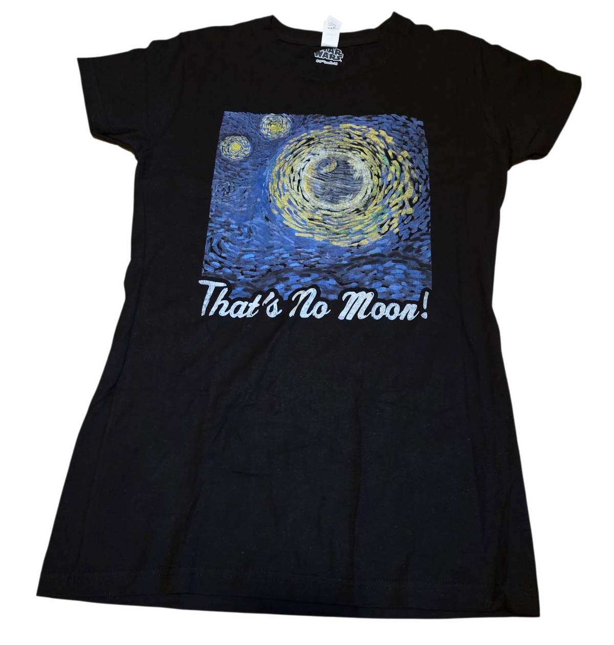 Star Wars Death Star Starry Night Parody That’s No Moon! T-Shirt Size L Van Gogh