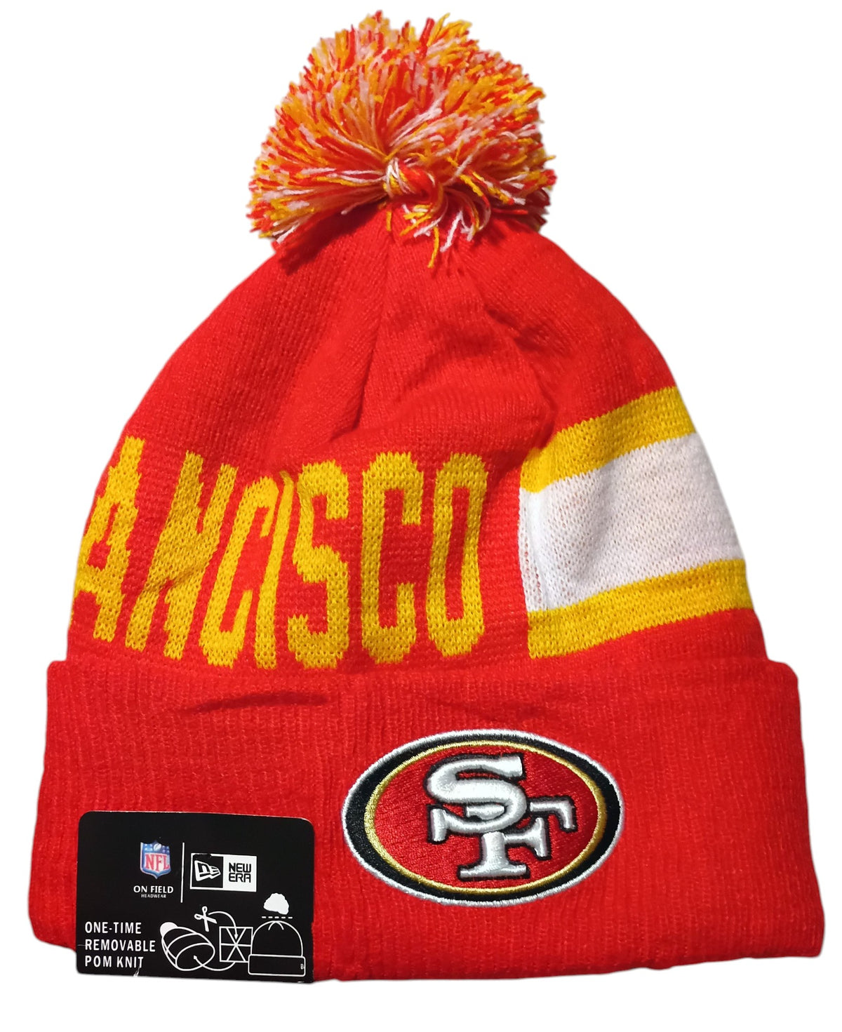 New Era 2024 NFL Sideline Tech San Francisco 49ers Knit Hat with Pom