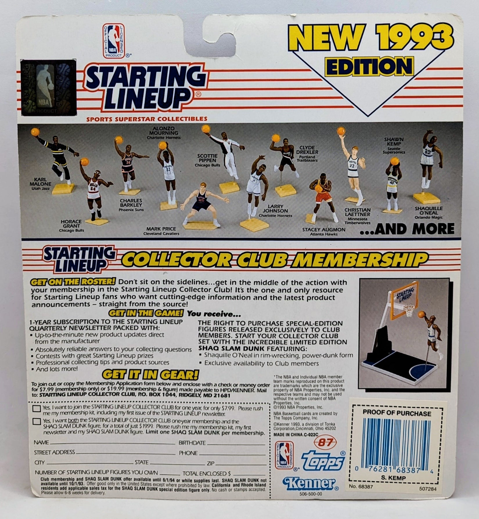 1993 Kenner Starting Lineup Alonzo Mourning Charlotte Hornets Rookie Figure image 2