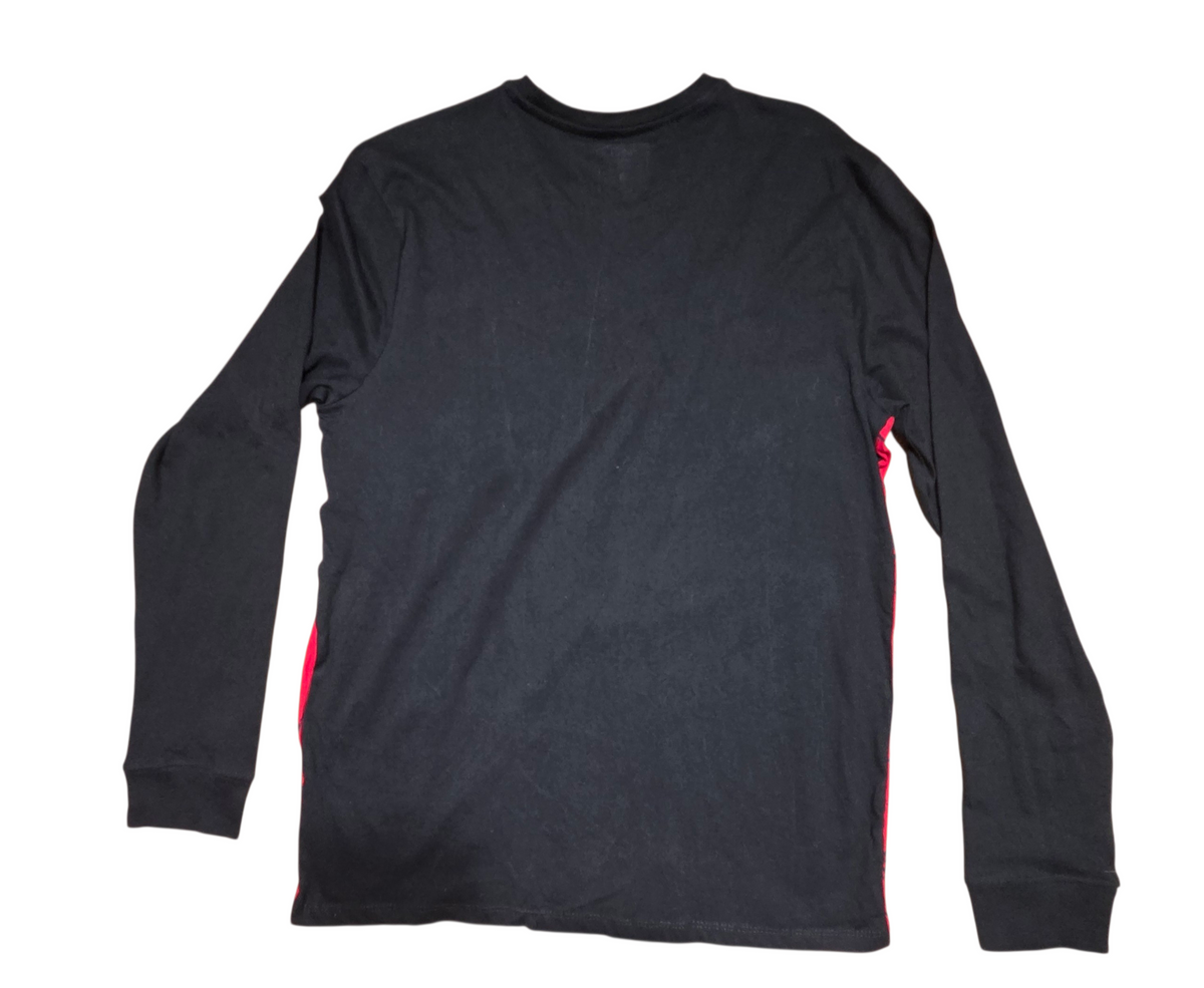 Rue 21 Black and Red Skater Graphic Art Style Long Sleeve Shirt Size Medium image 2