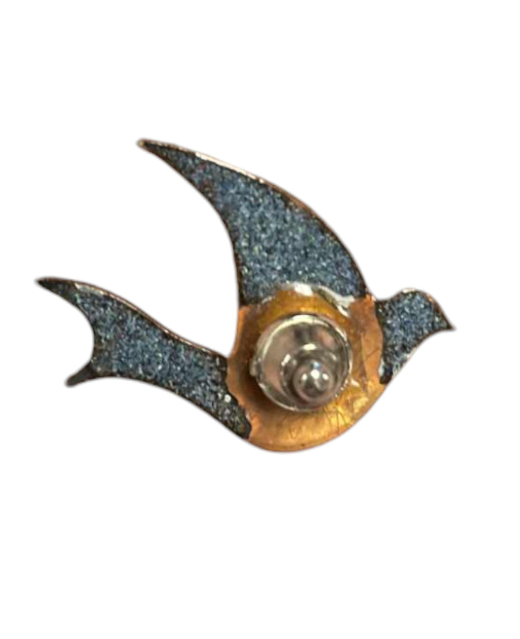 Vintage Red Enameled Swallow or Cardinal Pin image 2
