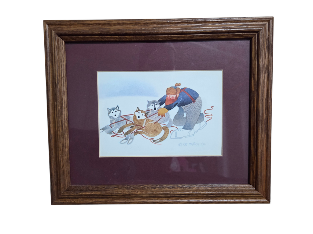 1989 Rie Munoz Tangled Traces Reproduction Art Card 6x9" Framed & Matted