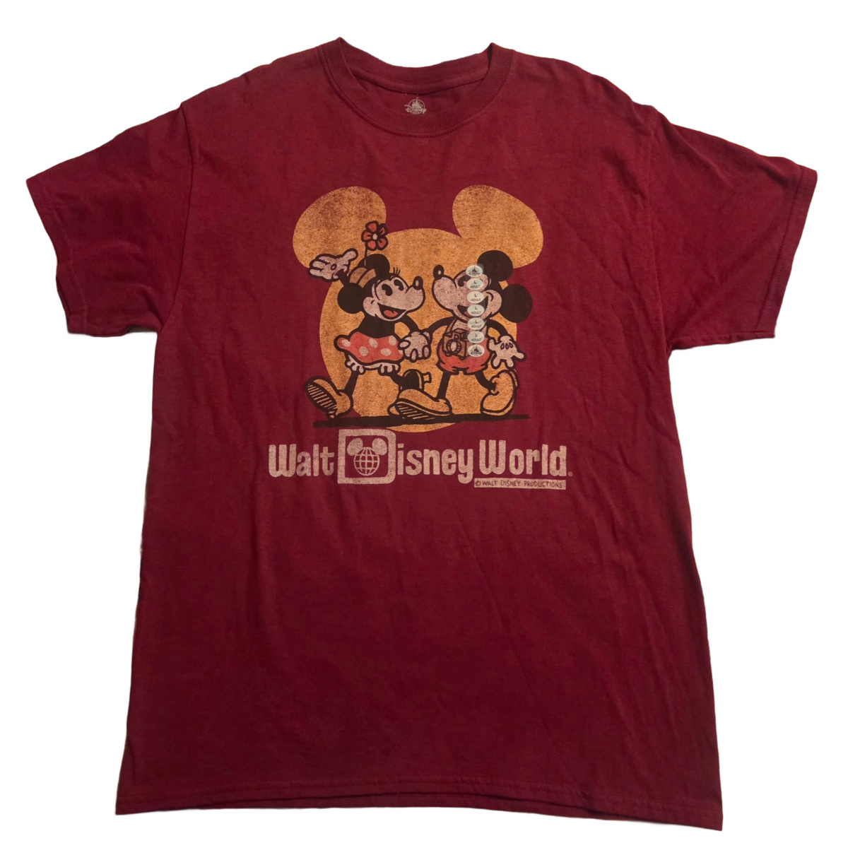 Disney Parks Walt Disney World Mickey And Minnie Retro T-Shirt Size Large